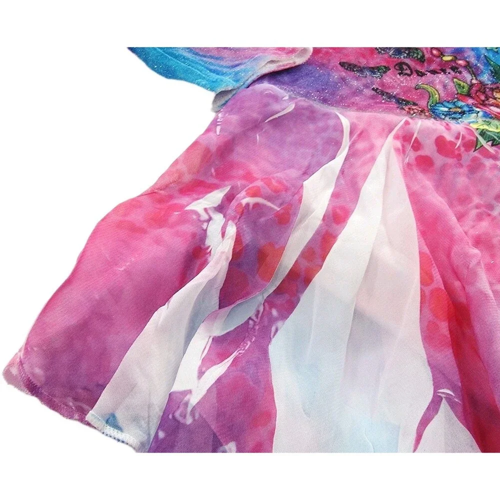 Duck Crossing Y2K Velvet Leotard Dance Skate Dress Angel Wings Shimmer Size CL